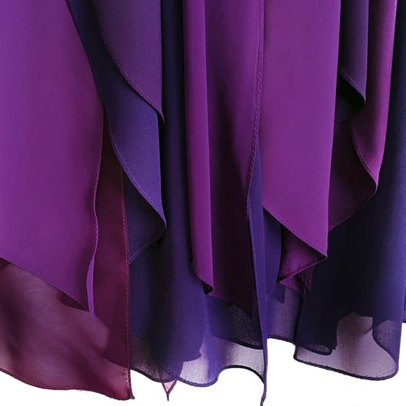 Skirts Purple Chiffon Petal Skirt Size Xl New Ameynra Belly Dance